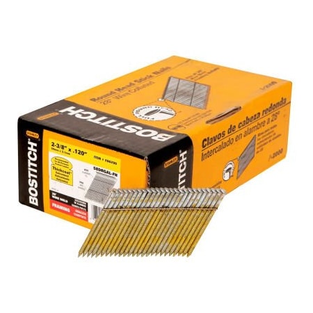 Dewalt Collated Framing Nail, 2-3/8 in L, Galvanized, Round Head, 28 Degrees S8DRGAL-FH
